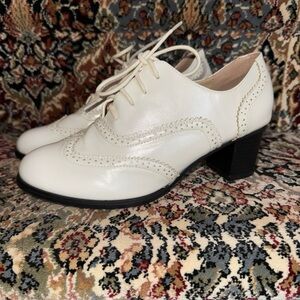 Elegant White Oxford Heels